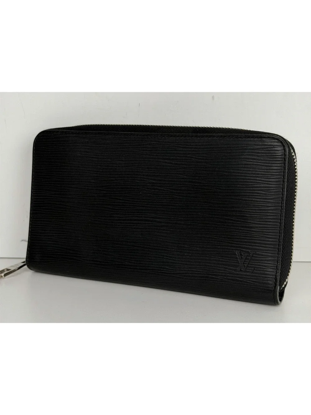 Louis Vuitton Zippy Wallet Organizer Black Leather&Silver-tone hardware 2014 K1